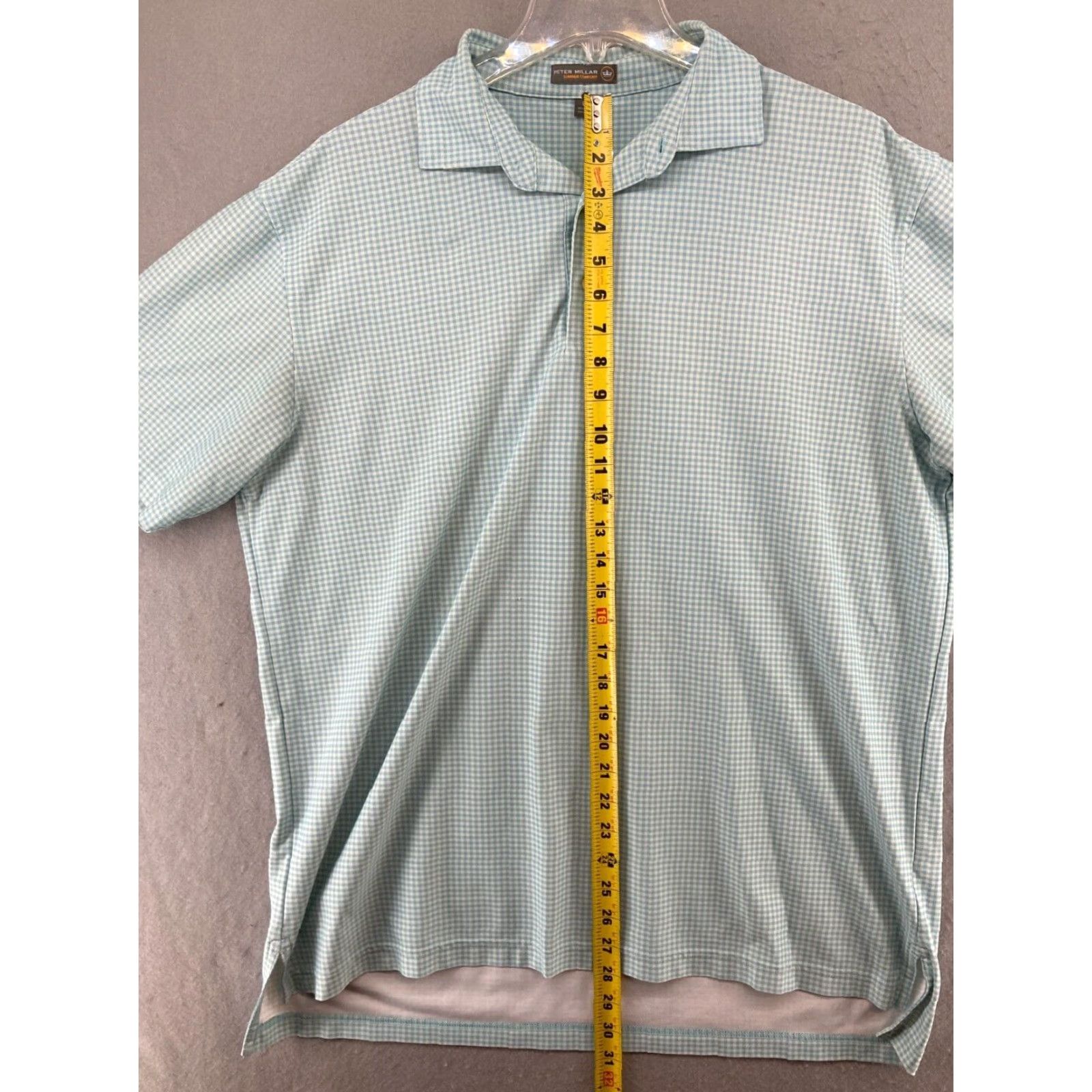 Peter Millar Peter Millar Summer Comfort Mens Polo Shirt Large Blue White Check Size US L / EU 52-54 / 3 - 3 Thumbnail