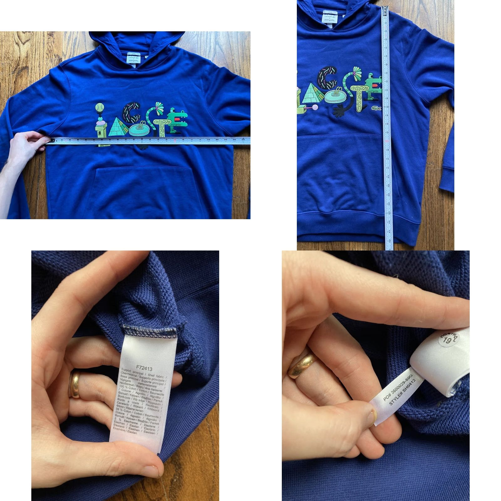 Lacoste Lacoste Jeremyville Hoodie Sweatshirt Size Large Navy Blue Art Pullover Limited Edition Men Size US L / EU 52-54 / 3 - 8 Thumbnail