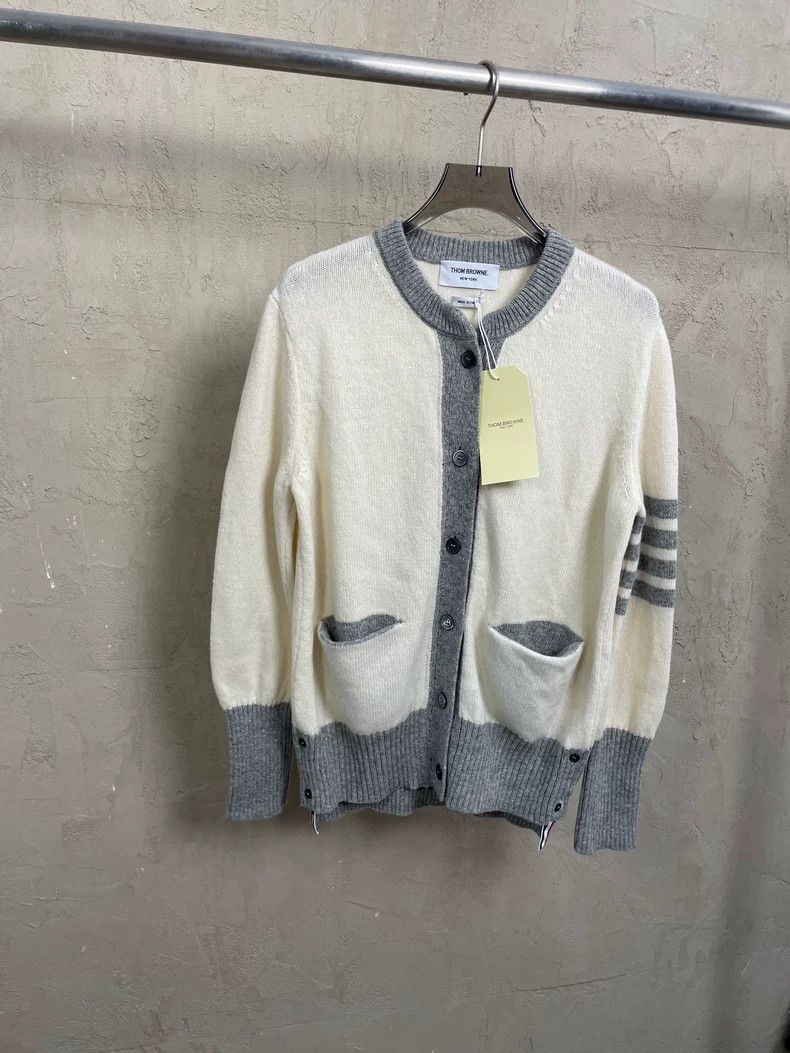 Thom Browne Thom Browne Beige grey wool sweater Size XS / US 0-2 / IT 36-38 - 1 Thumbnail