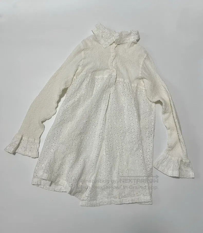 Issey Miyake Issey Miyake Mixed Material Patchwork Dress Shirt Suit Whi Size M / US 6-8 / IT 42-44 - 4 Thumbnail