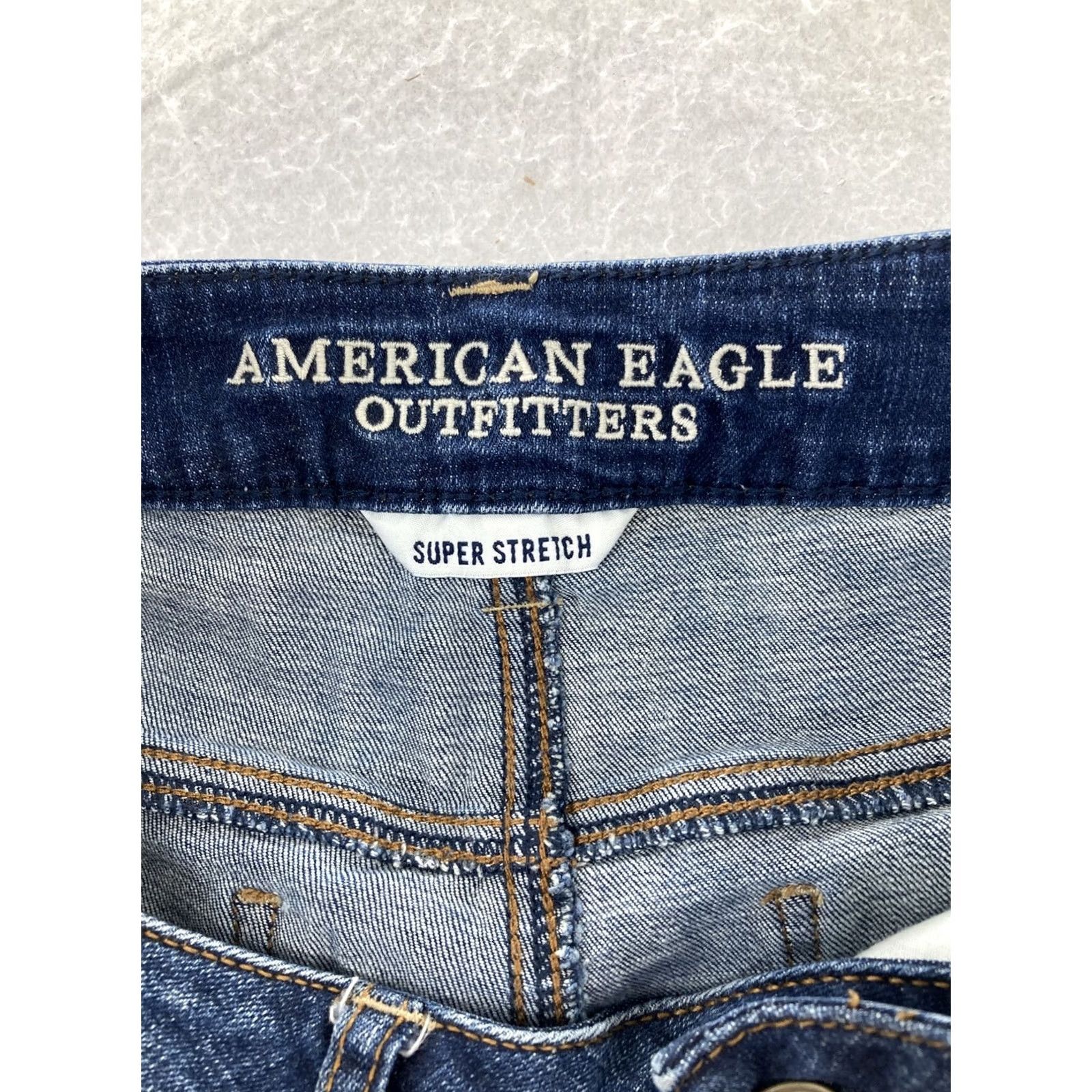 American Eagle Outfitters American Eagle Outfitters Jegging Women's 10 High Rise Jeans Black Distressed Stretch Slim Shape Denim Jeans 10 Womens Jegging Size 32" / US 10 / IT 46 - 7 Thumbnail