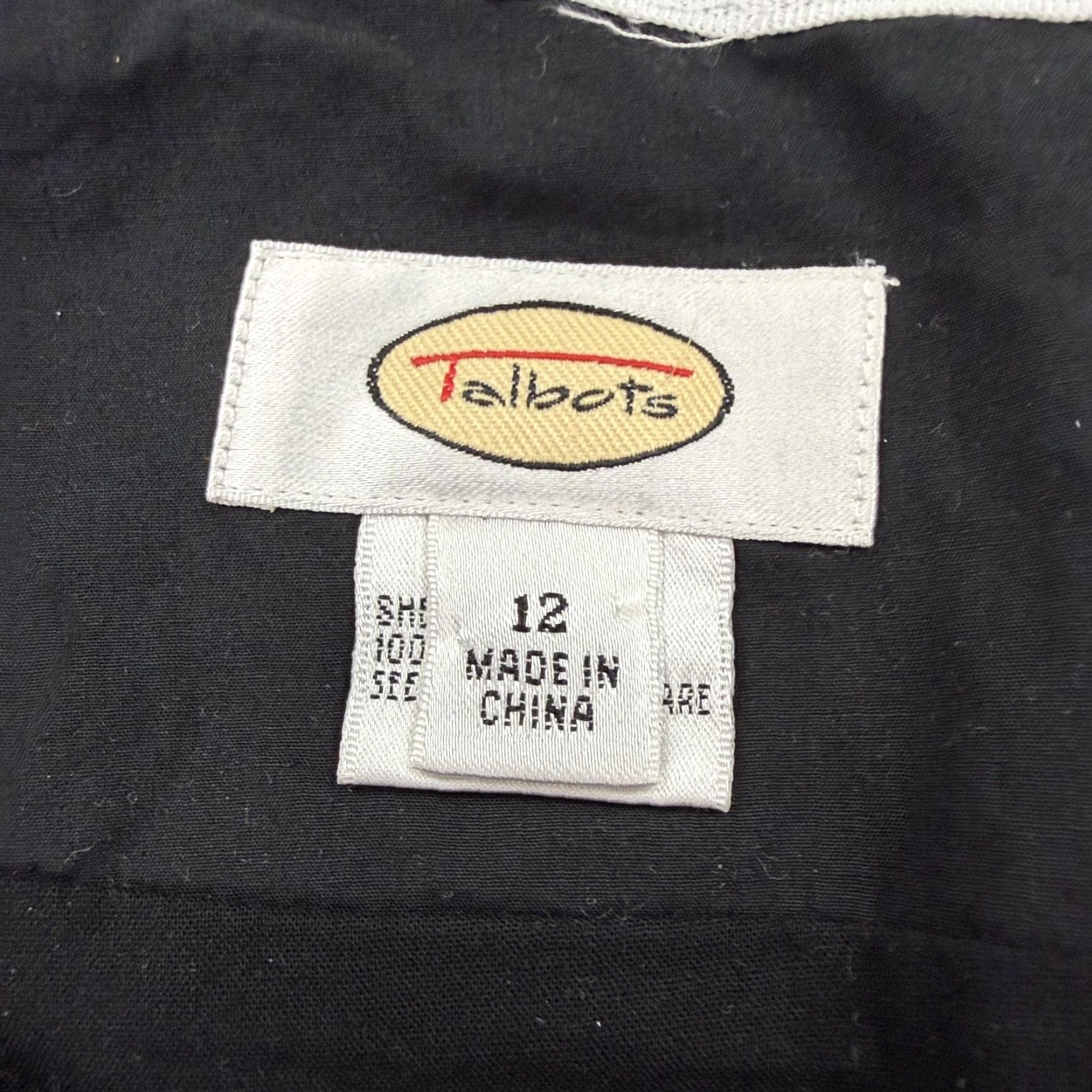 Talbots Talbots Skirt Women 12 A-Line Knee Length Black Cotton Lined Pockets Zip Size 34" / US 12 / IT 48 - 4 Thumbnail