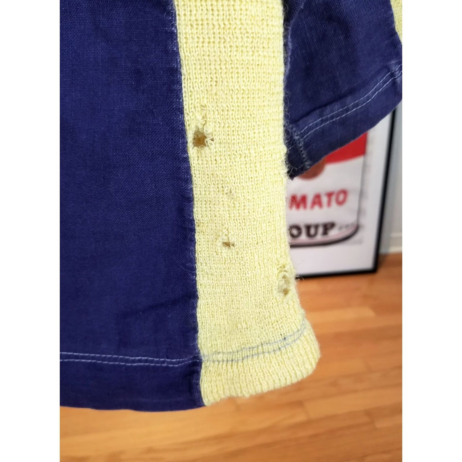 Vintage VINTAGE UNKNOWN SPORT JERSEY WOOL/COTTON SZ MEDIUM Yellow/Blue CROSS CHEST 19 INCH NECK TO CUFF 27 INCH TOP TO BOTTOM 25 INCH Mens Size US M / EU 48-50 / 2 - 3 Thumbnail