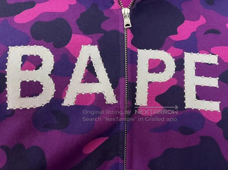 Bape Purple Camouflage BAPE Zip-up Hoodie. Size US M / EU 48-50 / 2 - 2 Thumbnail