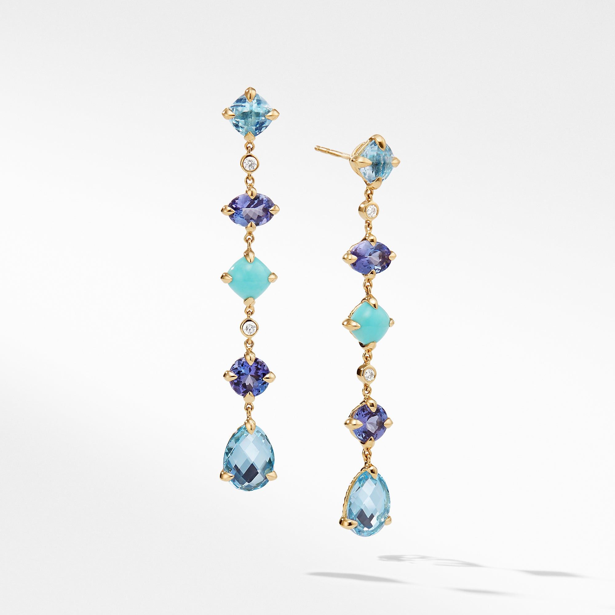 David Yurman o1w1db10325 Earrings in 18K Gold with Blue Diamonds & 44mm Size ONE SIZE - 1 Thumbnail