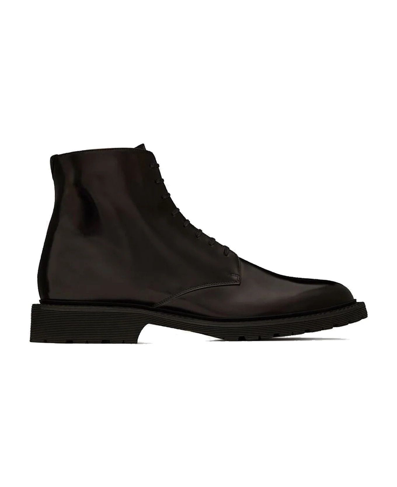Saint Laurent Paris o1s1wg110126 632364 Army Boots in Smooth Leather in Black Size US 9.5 / EU 42-43 - 4 Thumbnail