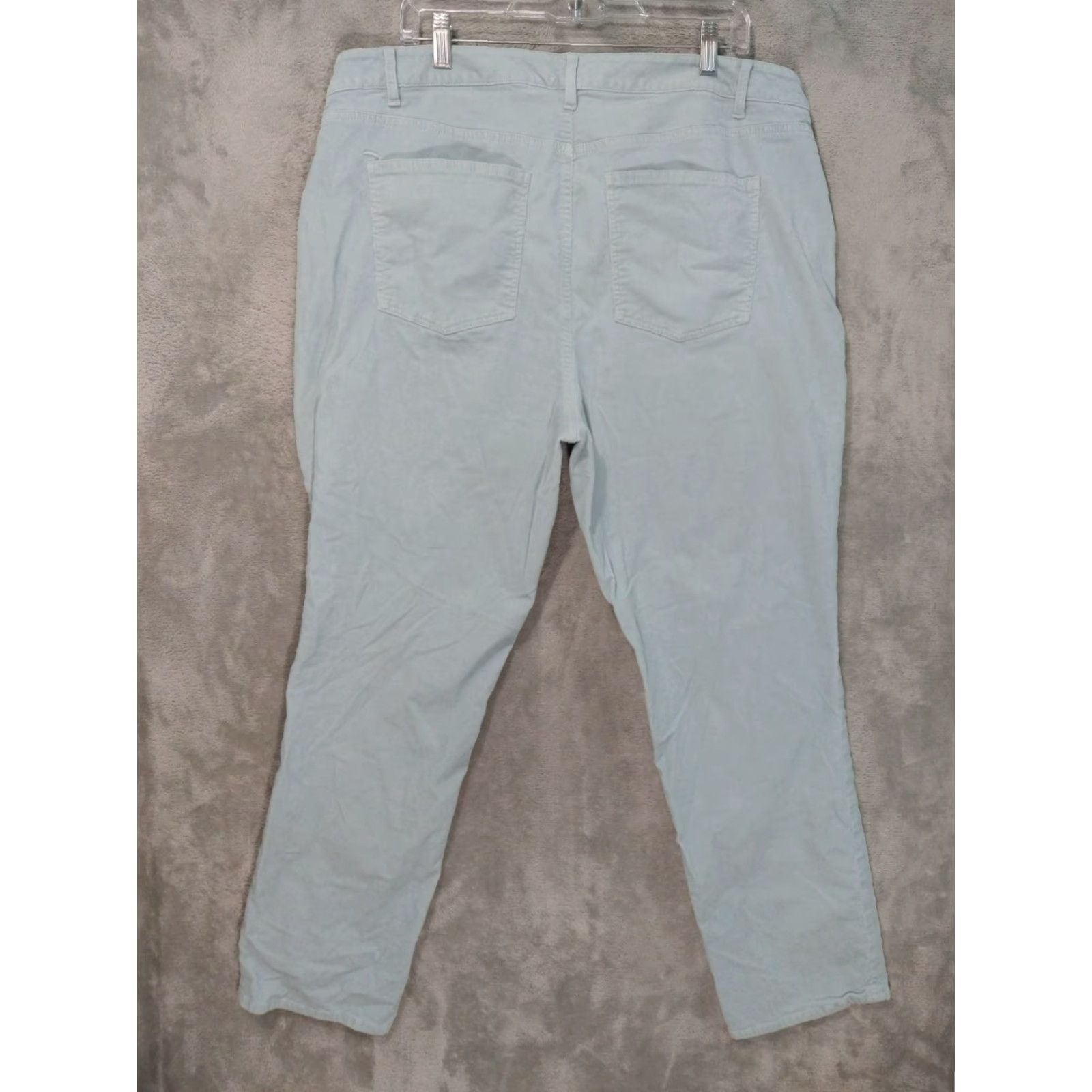 Talbots Talbots Women's Plus Size 18W Blue Corduroy Straight Leg Pants High Rise Stretch Chino Size 40" / US 18 - 2 Thumbnail
