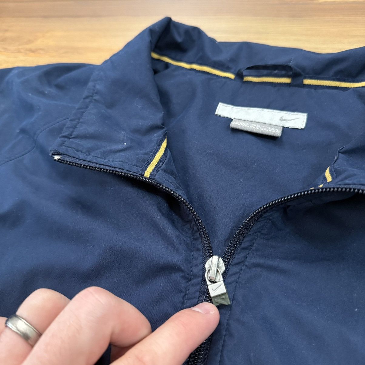 Nike Vintage Blue Gold Nike Zip Up Windbreaker Jacket Size US XL / EU 56 / 4 - 4 Thumbnail