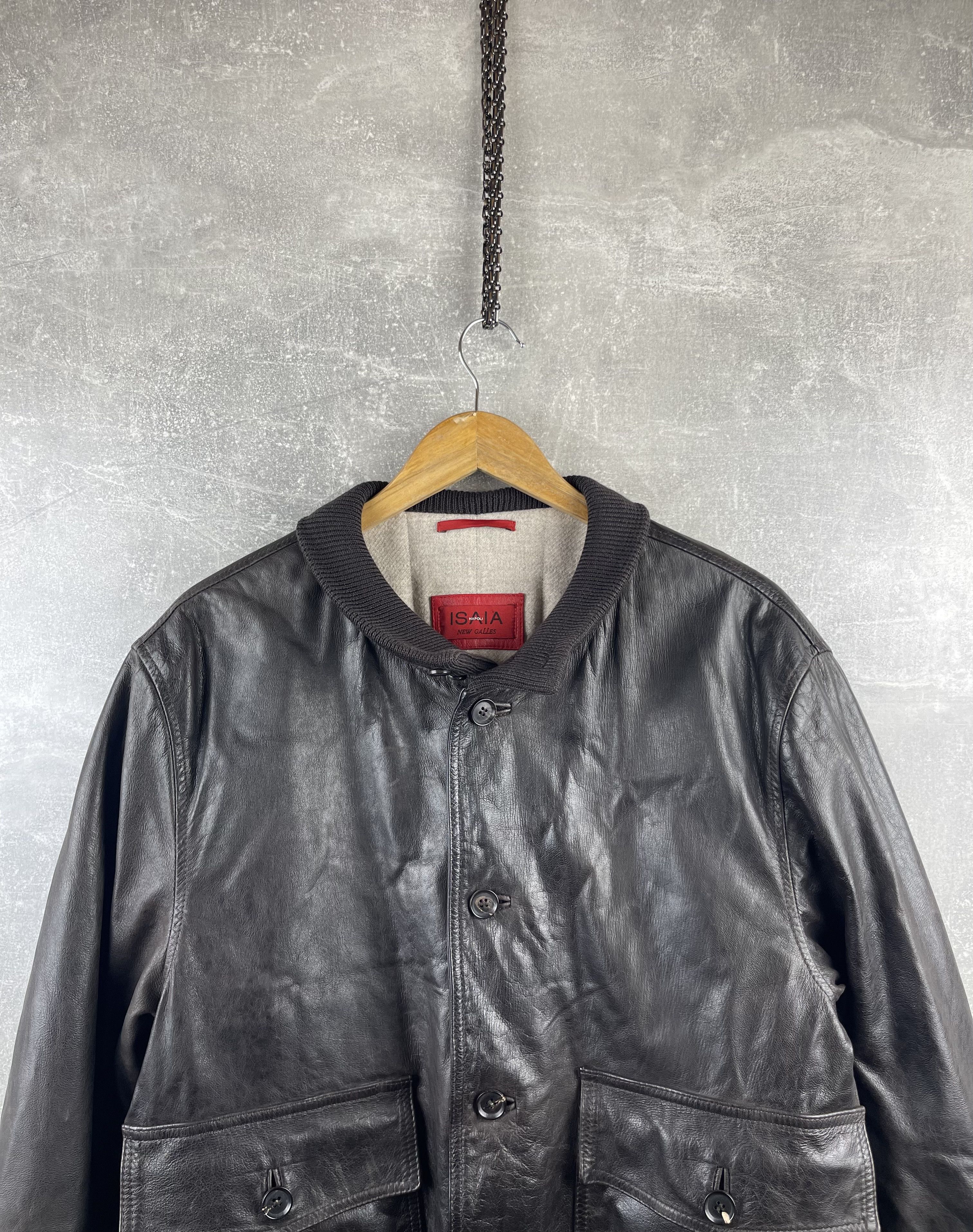 Isaia ISAIA Napoli vintage leather bomber jacket cashmere/viscosa Size US L / EU 52-54 / 3 - 5 Thumbnail