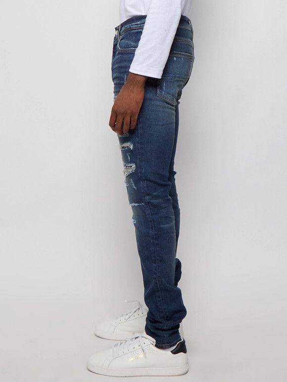 Amiri o1w1db10525 Plaid Thrasher Jeans in Blue Size US 32 / EU 48 - 4 Thumbnail