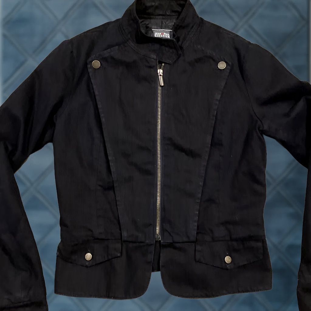 Jean Paul Gaultier VINTAGE Jean Paul Gaultier Denim Military Jacket Size 44 Women Dark Denim Jacket Coat Short Cotton Denim Military Jacket 44 Womens Size 30" / US 8 / IT 44 - 1 Thumbnail