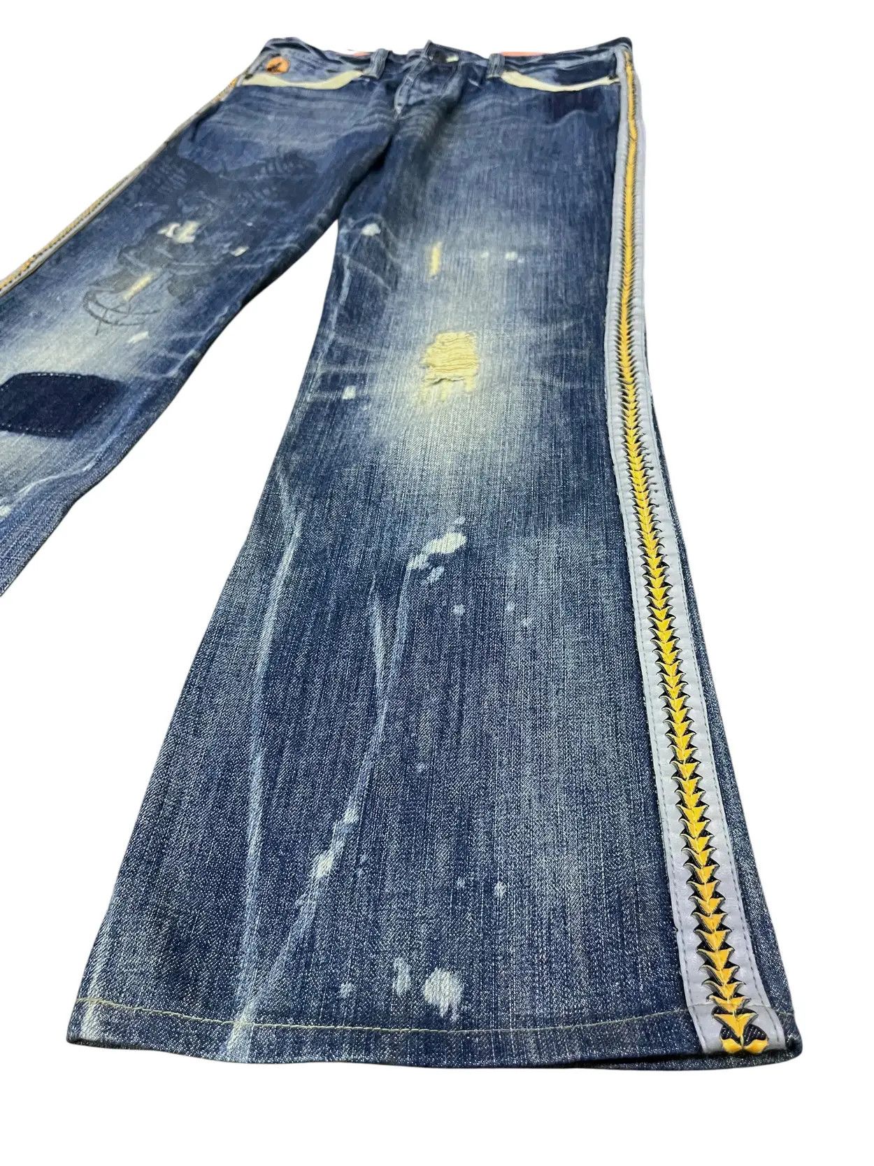 Parasuco PUNK FLARE🔥PARASUCO DENIM LEGEND Distressed Tribal Jeans💥 Size US 33 - 4 Thumbnail