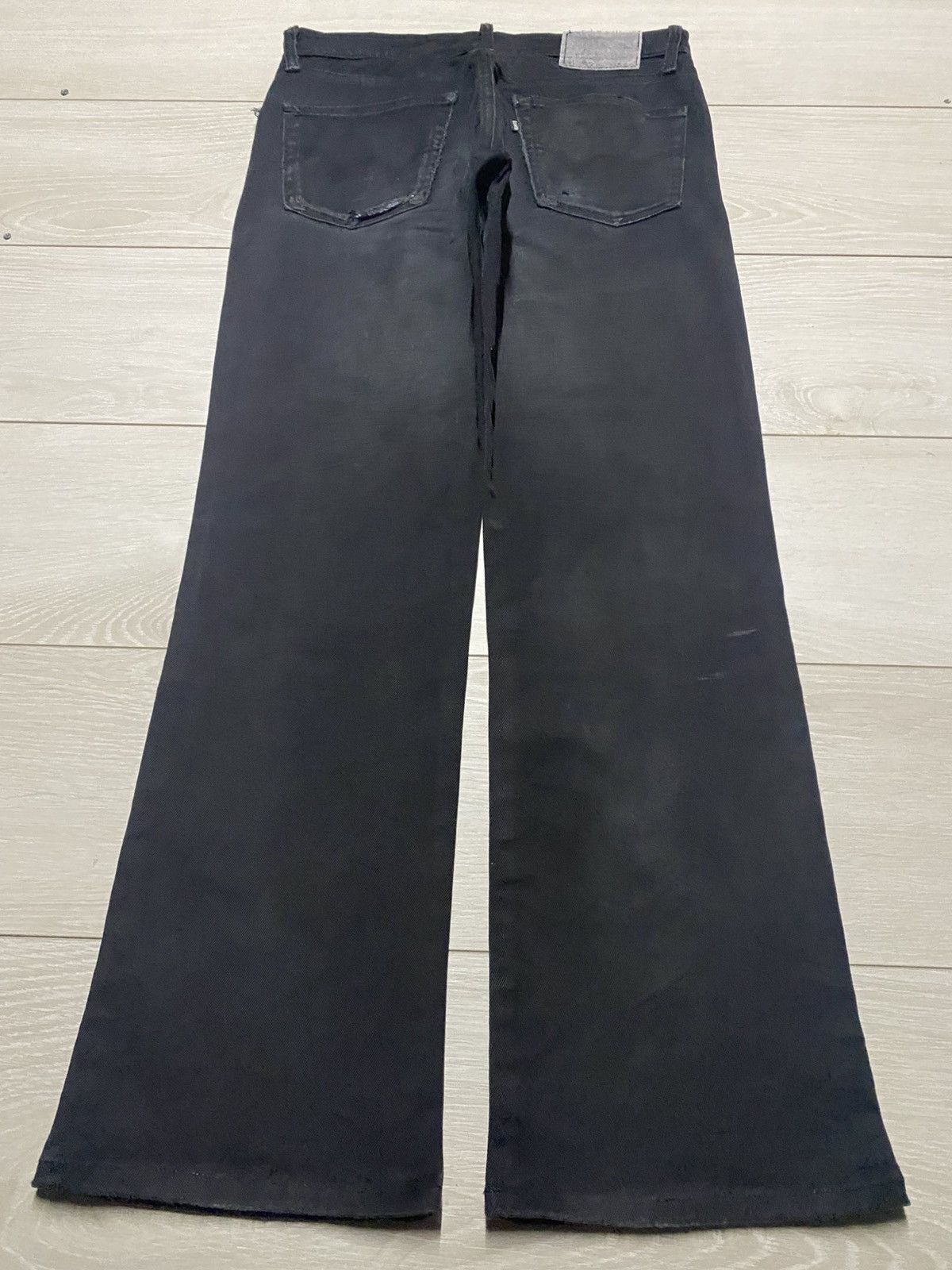 Japanese Brand Vintage Edwin 503 Black Denim Distressed Loose Jeans Size US 32 / EU 48 - 2 Thumbnail