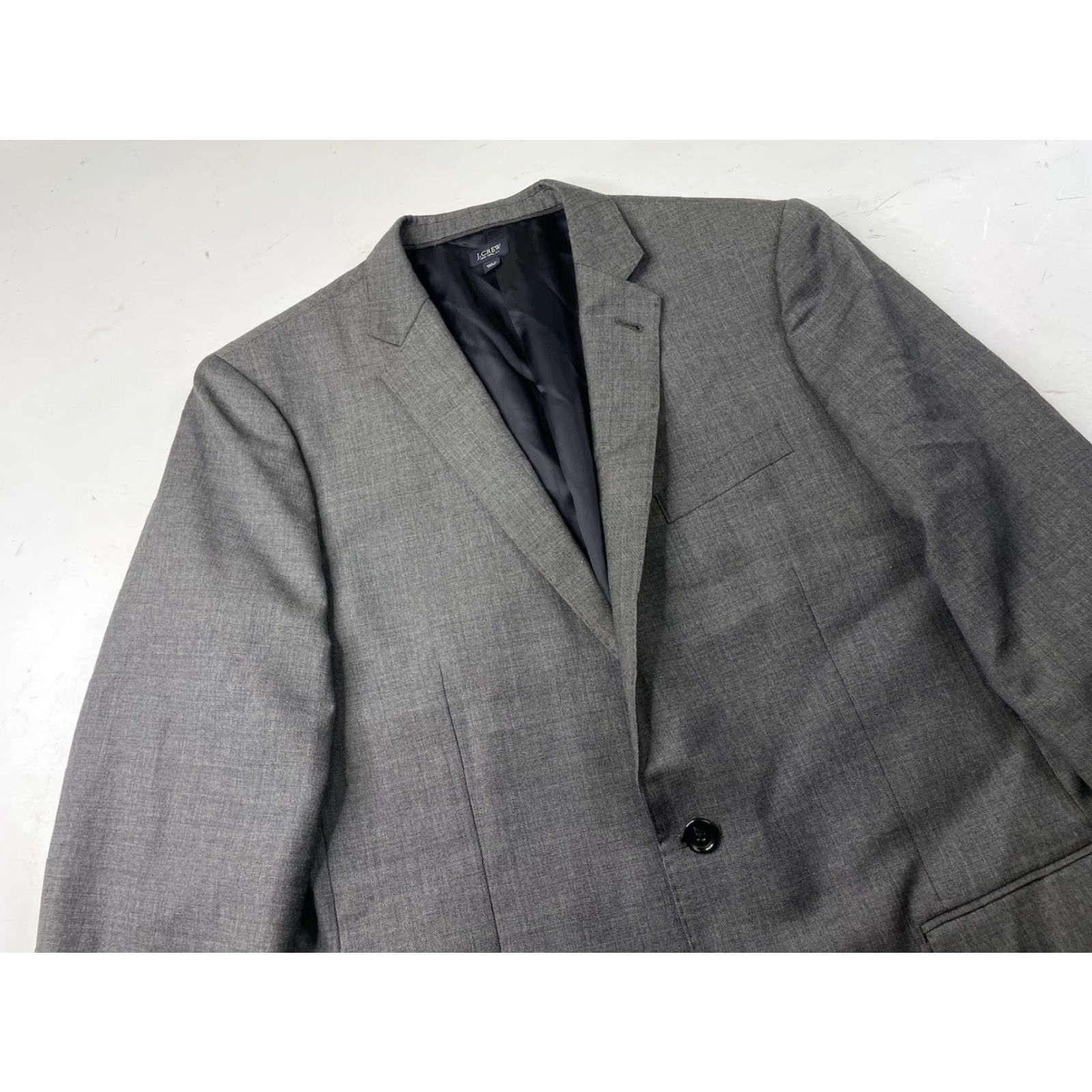 J.Crew J.CREW Blazer Jacket Mens 42L Gray LUDLOW TOLLEGNO 1900 Wool Double-Vented Notch Lapel Long Single-Breasted Two-Button Button Front Dry Clean Only Size 42R - 2 Thumbnail