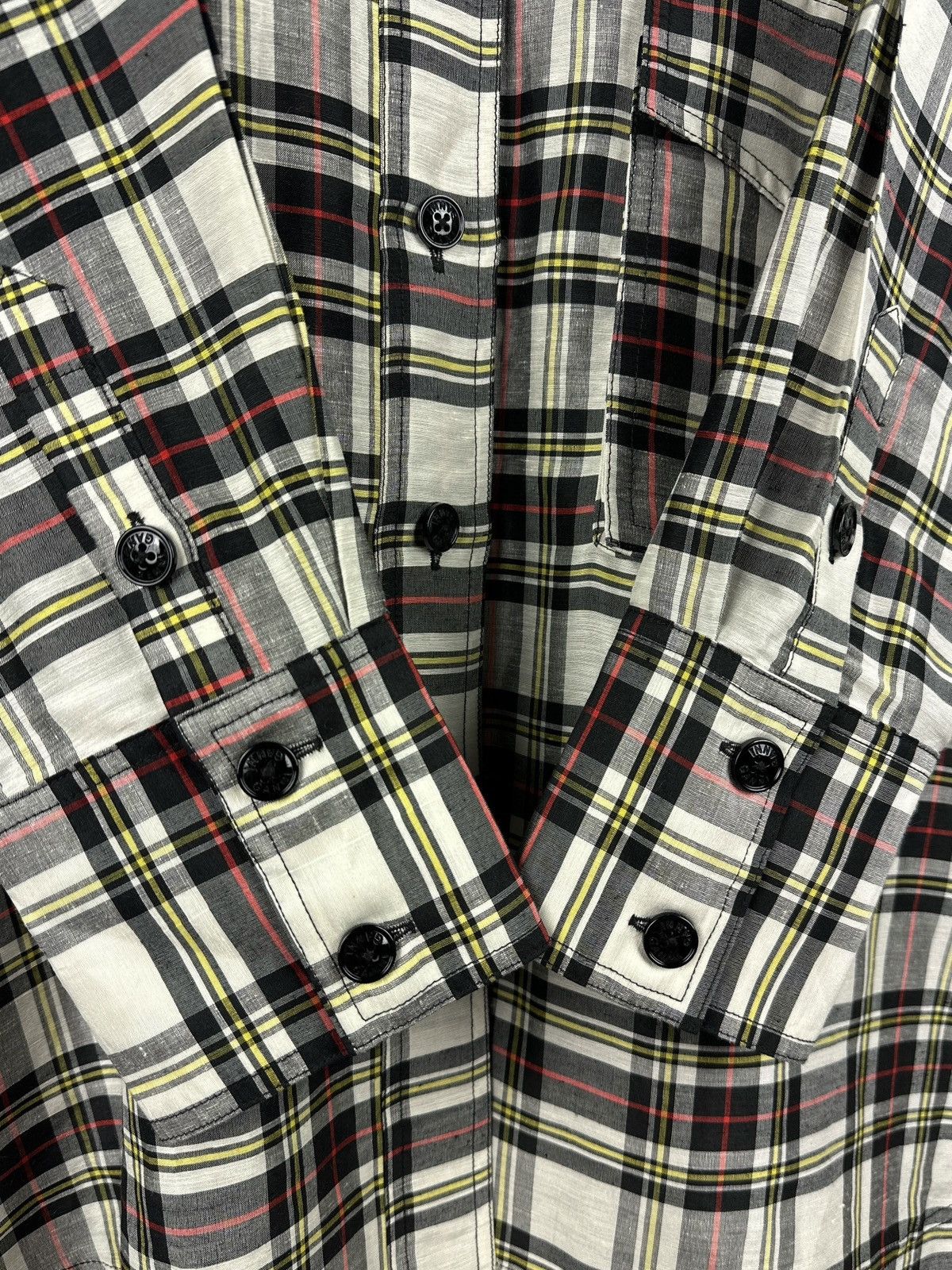 Ganni Ganni Oversized Plaid Shirt Long Sleeve Linen / Silk Pocket Size M / US 6-8 / IT 42-44 - 6 Thumbnail