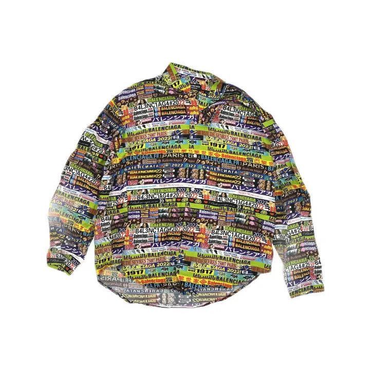 Balenciaga Balenciaga SS22 Colorful Print Long Sleeve Shirt 0079-2507 Size US M / EU 48-50 / 2 - 2 Thumbnail