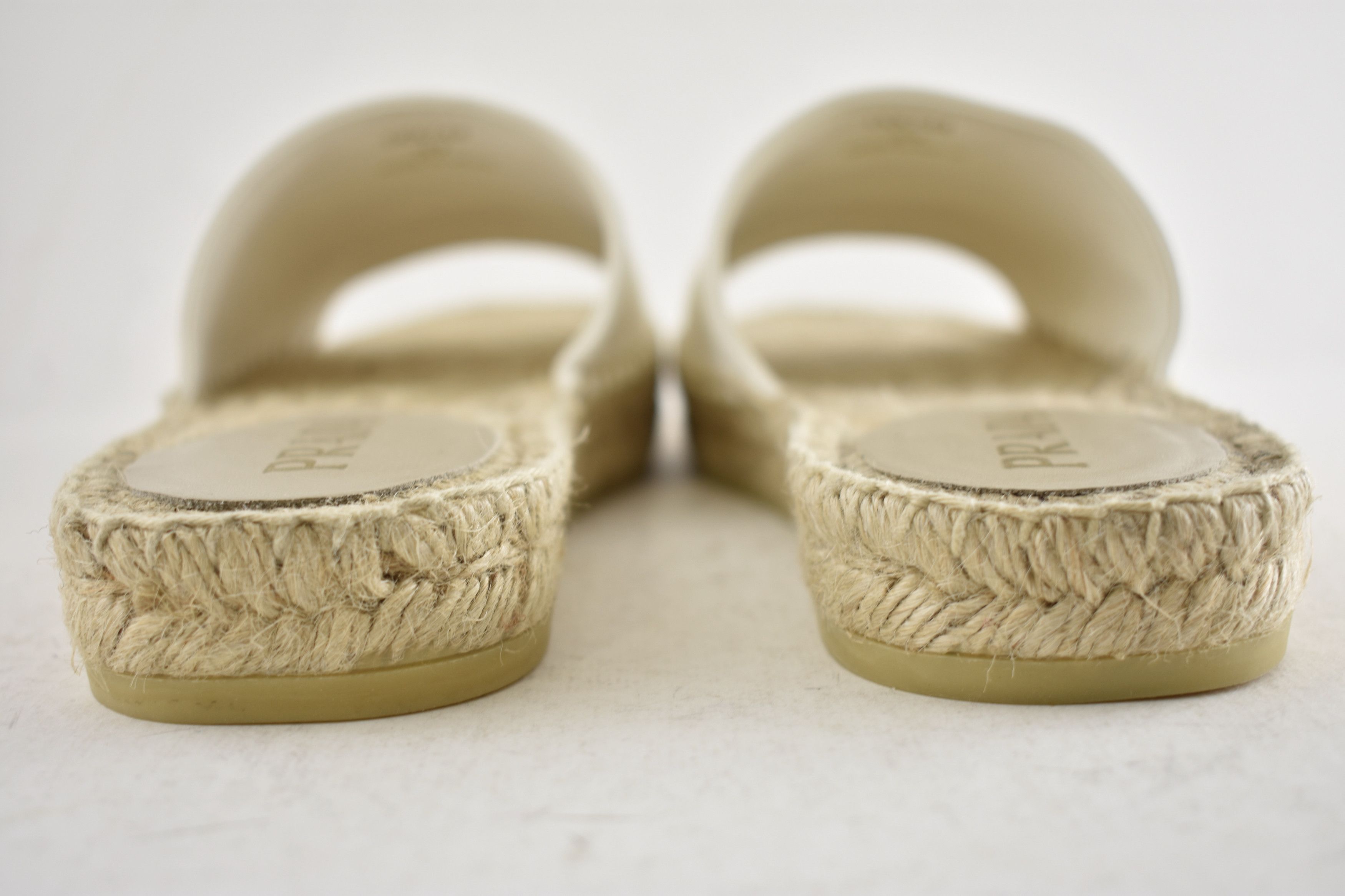 Prada Prada Triangle Logo Leather Espadrille Slide Sandal Flat 37 Size US 7 / IT 37 - 16 Thumbnail