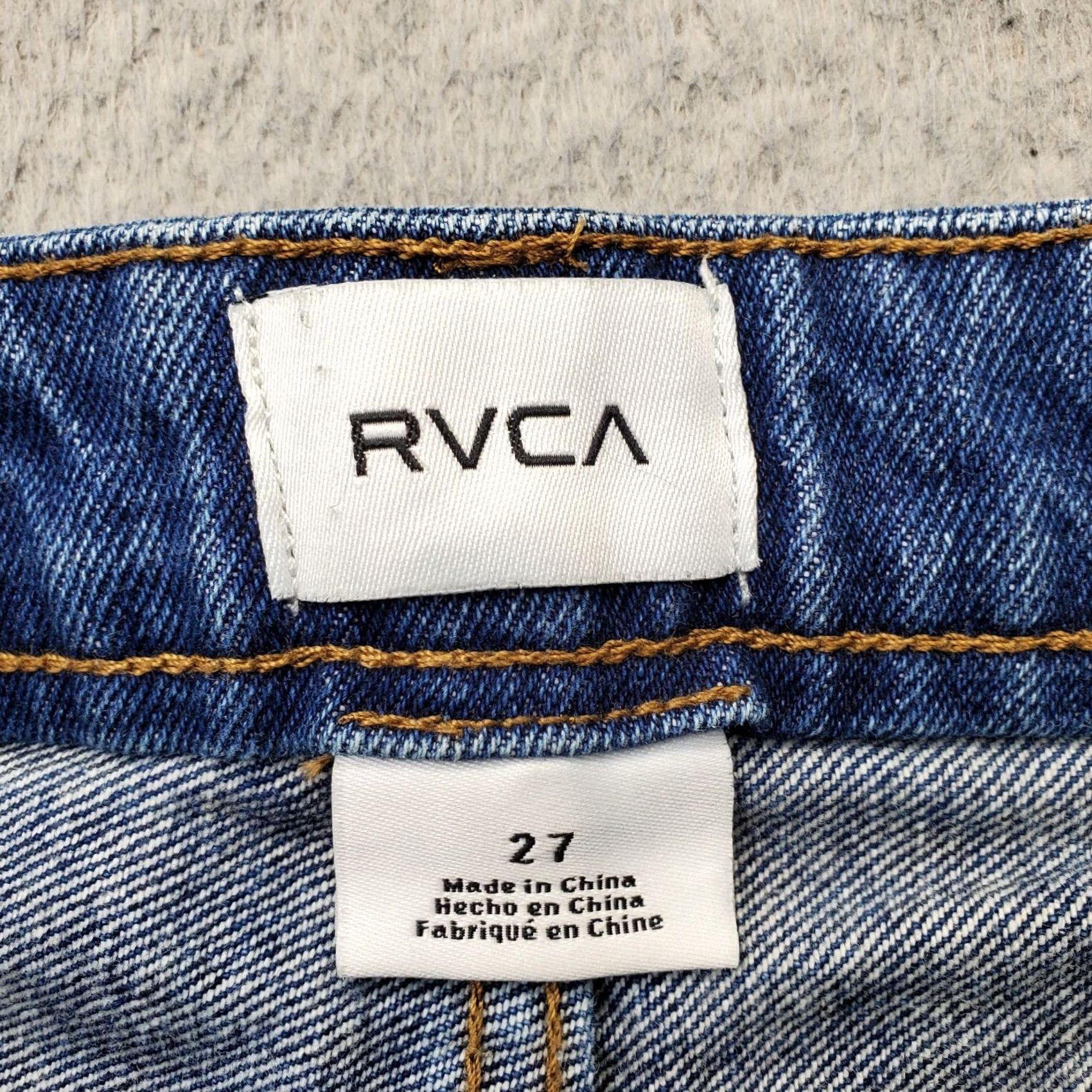 RVCA RVCA Boyfriend Shorts Women 27 Blue Denim Distressed 5-Pocket Frayed Hem Outdoor Size 27" / US 4 / IT 40 - 6 Thumbnail