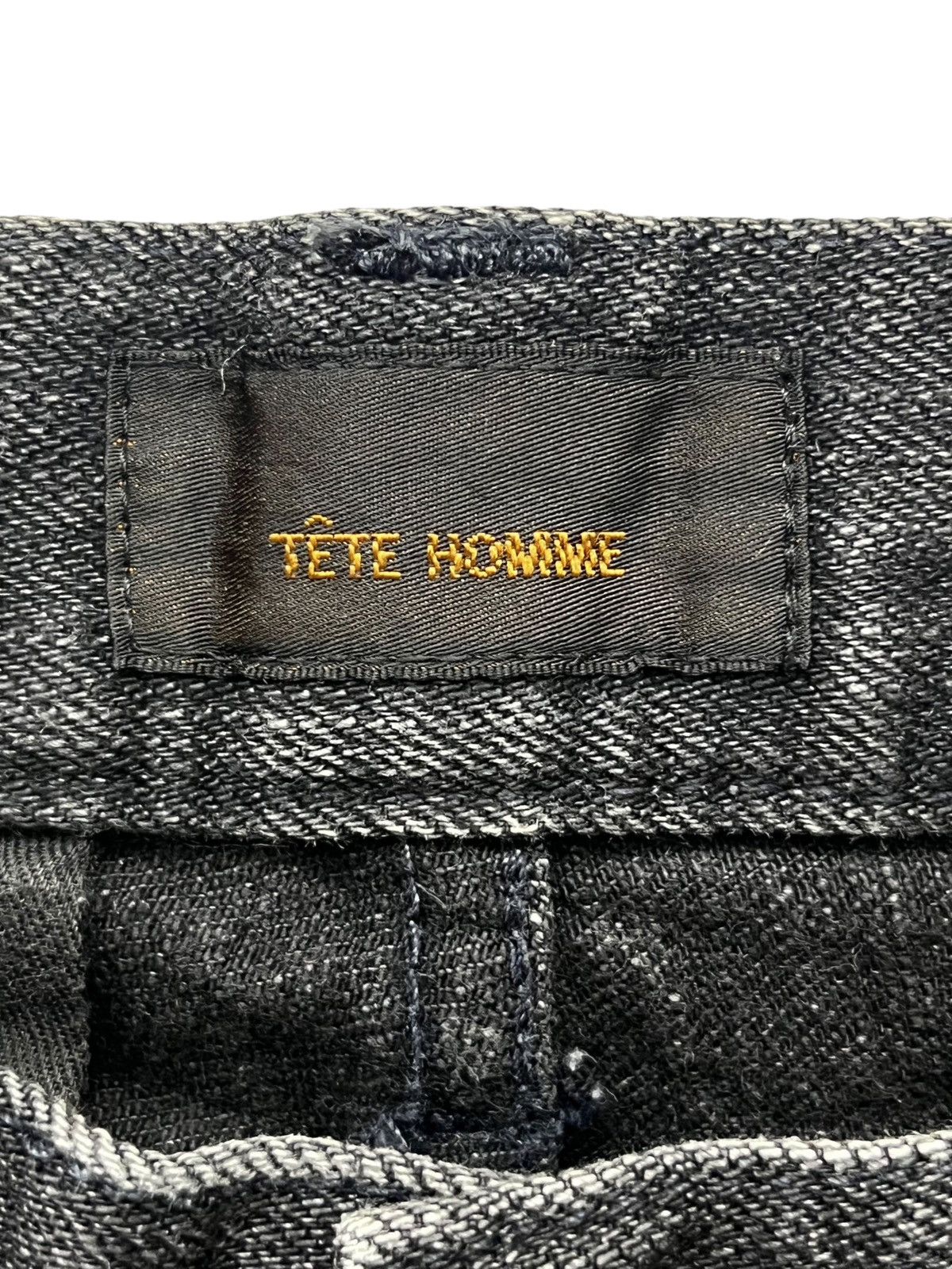 Issey Miyake FYE🔥Vintage TETE HOMME Studded Hook Slim Fit Black Denim Size US 29 - 11 Thumbnail