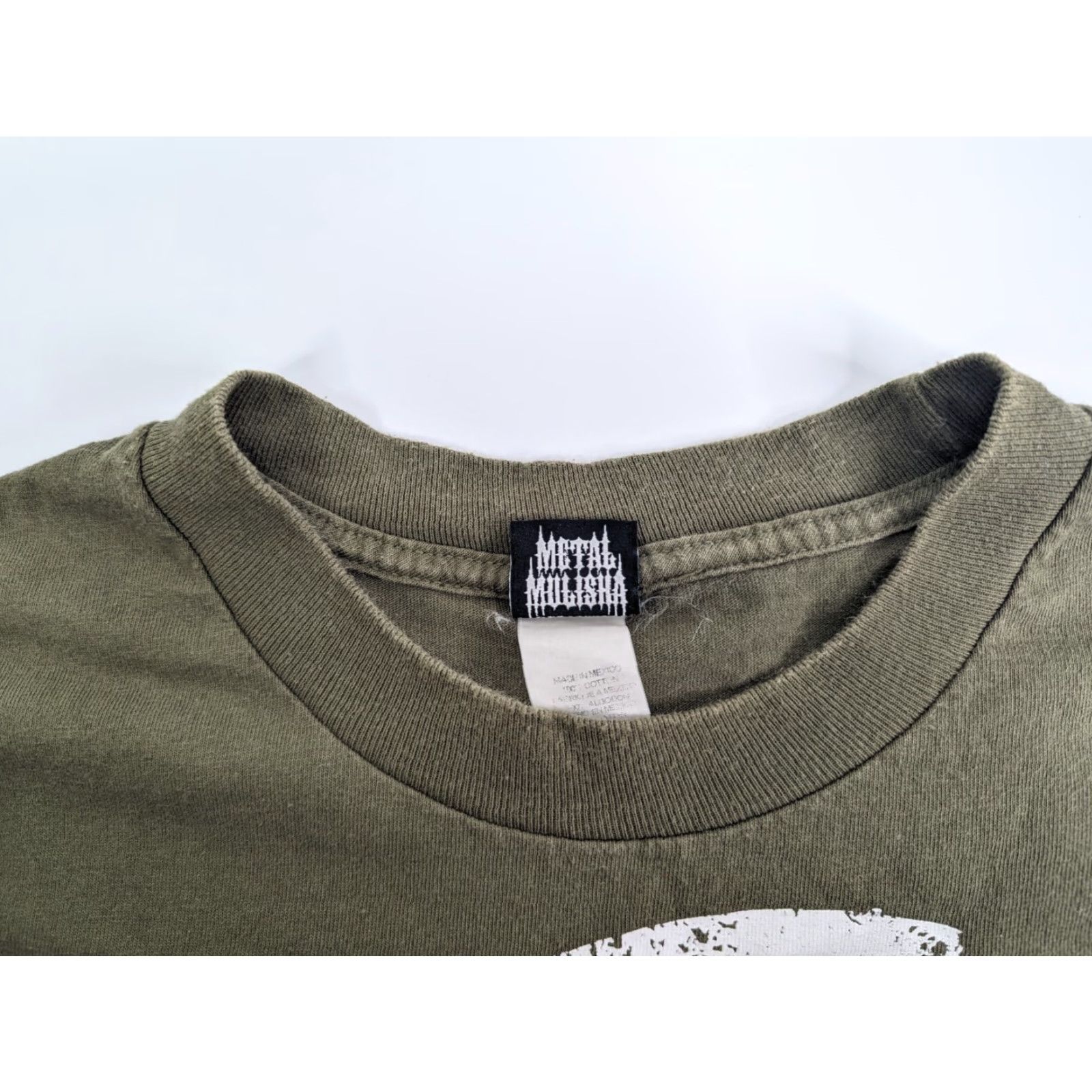Metal Mulisha VINTAGE Metal Mulisha Army Green Skull T-Shirt Mens L Green Logo 90s? (Note: Need to only use words from original title and follow structure) Size US L / EU 52-54 / 3 - 6 Thumbnail