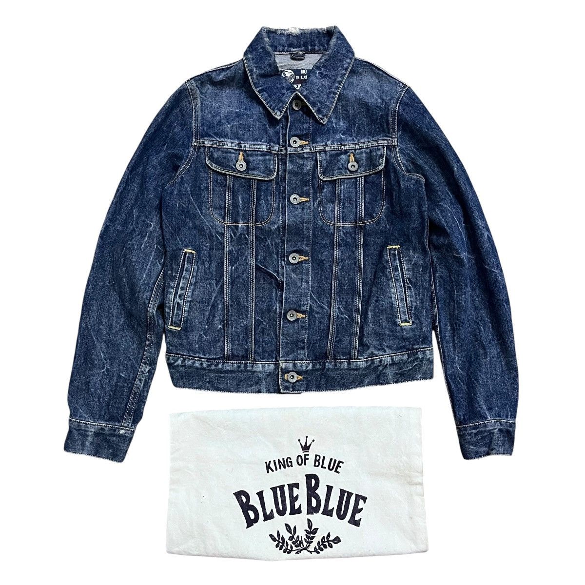 Blue Blue Japan Authentic Blue Blue Japan Distressed Denim Jacket Size US XS / EU 42 / 0 - 1 Thumbnail