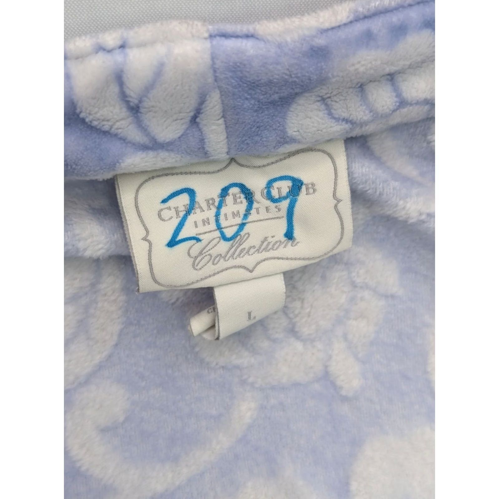 Charter Club Charter Club Robe Women L Blue Floral Full Zip Fleece Kimono Christmas Holiday Pattern Size ONE SIZE - 4 Thumbnail