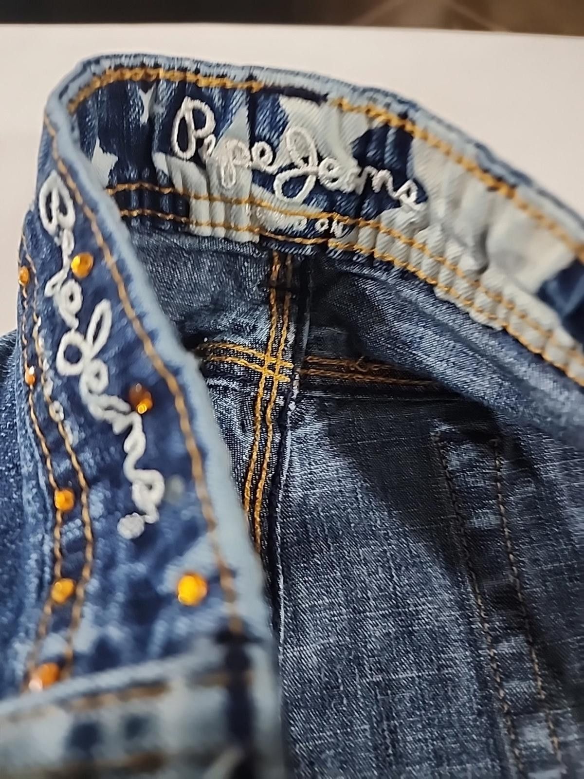 Pepe Jeans Pepe Jeans UK Blue Jeans Orange Beaded Low Rise 29/30W x 32L Size 29" - 11 Thumbnail