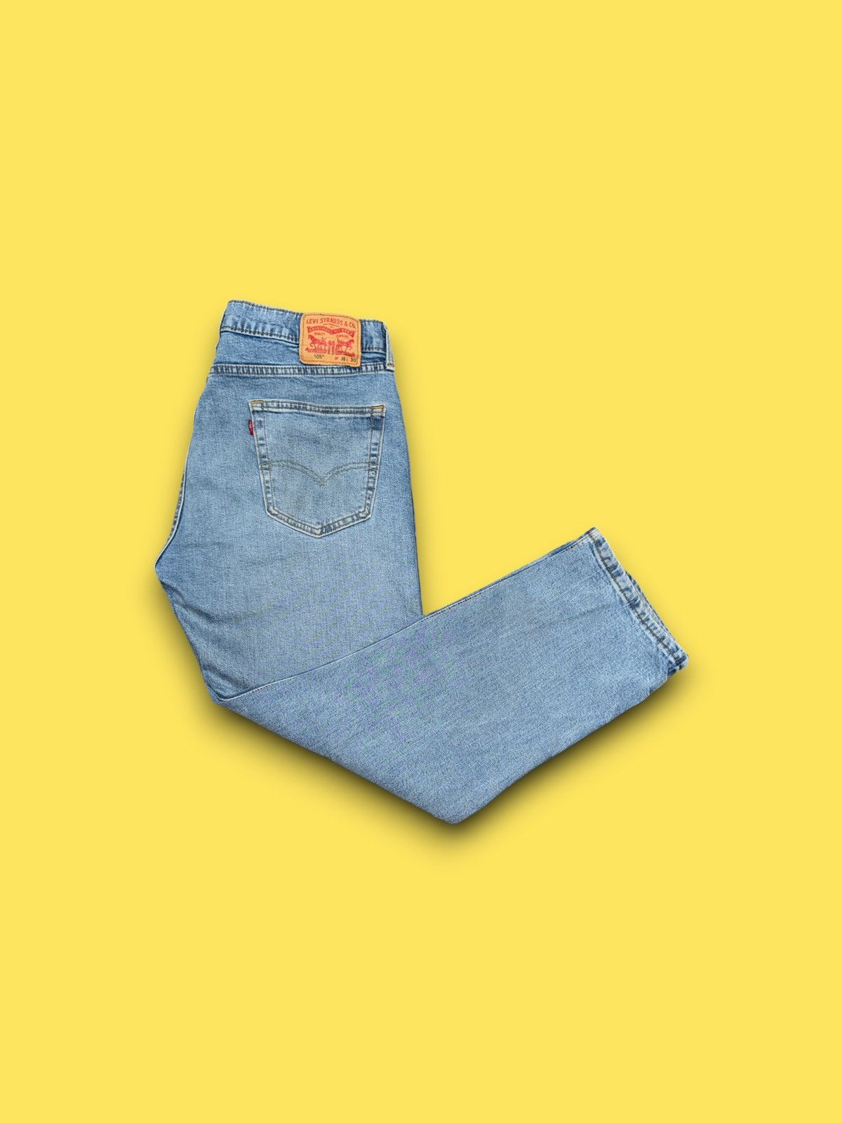 Levi's Levi's 505 Regular Fit Straight Leg Denim Blue Jeans 35x30 Size US 35 - 1 Thumbnail