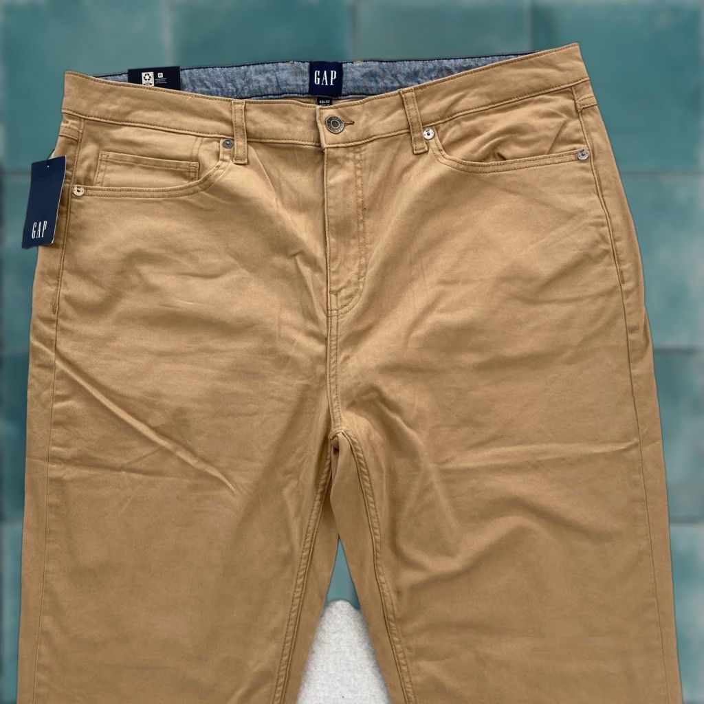 Gap GAP 5 Pocket Pant Mens 40x32 Slim Fit Straight Leg Brown Stretch Twill Chino NWT Size US 40 / EU 56 - 1 Thumbnail