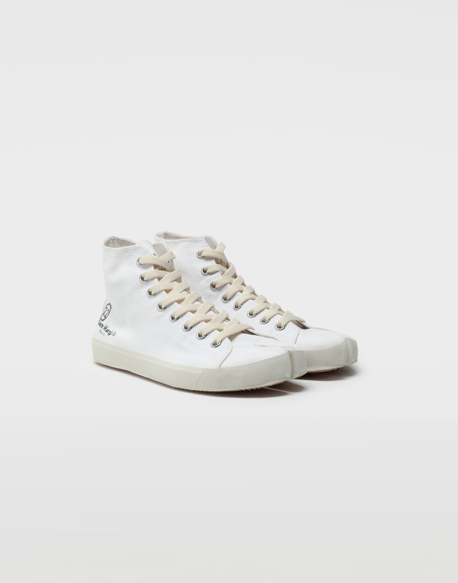 Maison Margiela o1w1db10125 Tabi High Top Sneakers in White Size US 13 / EU 46 - 2 Thumbnail