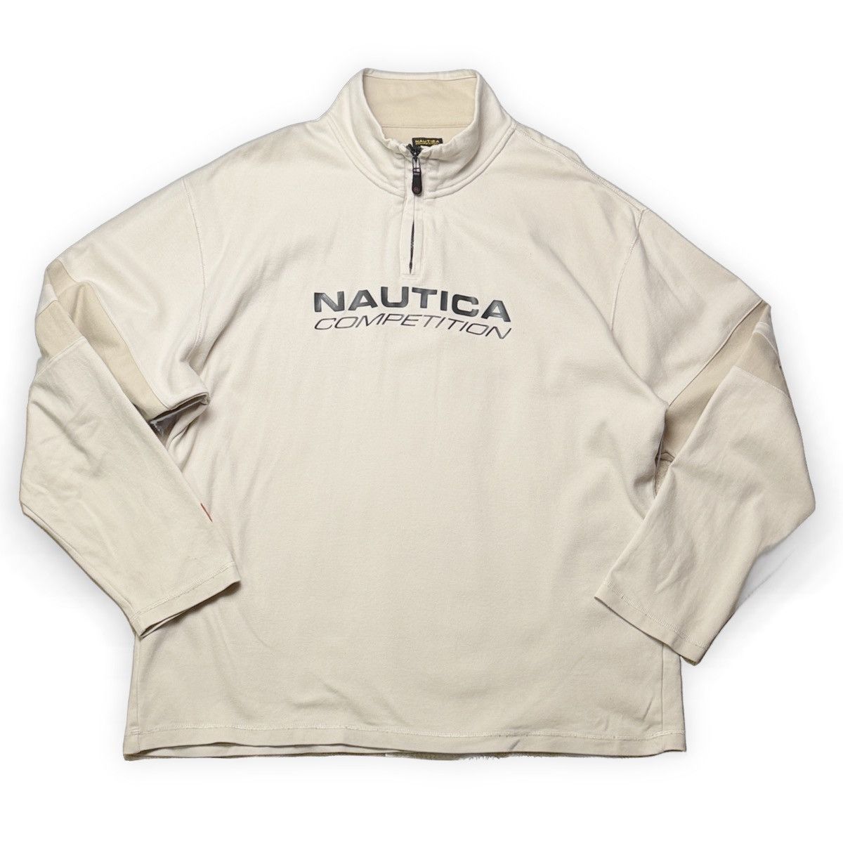 Nautica Vtg Nautica Competition Qtr Zip Cotton Cream XXL Size US XXL / EU 58 / 5 - 1 Thumbnail