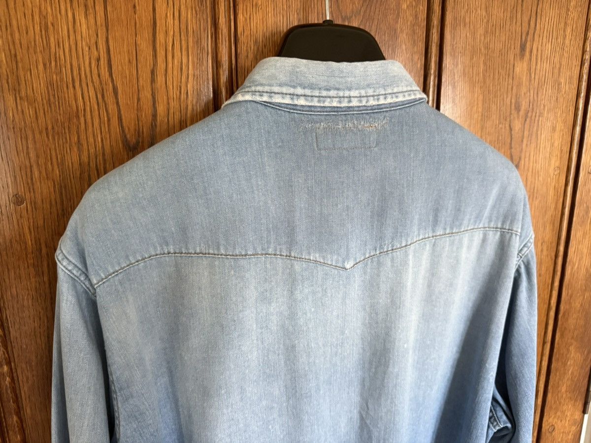 FW16 Saint Laurent distressed crash denim shirt Hedi Slimane