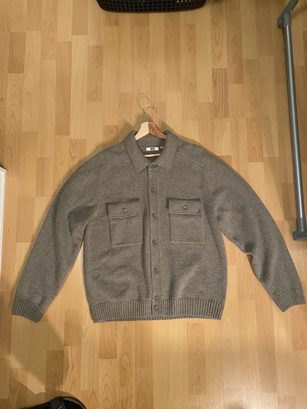 Uniqlo Uniqlo U Brown Knitted Lambswool Jacket Size US L / EU 52-54 / 3 - 2 Thumbnail