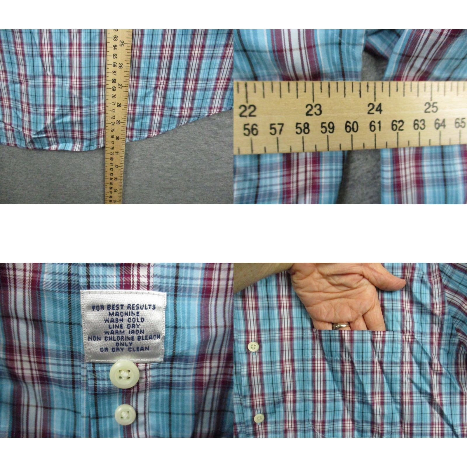 Peter Millar Peter Millar Crown Shirt XL Men's Cotton Silk Mix Blue Plaid Multi Check Button-Up Collared Long Sleeve Classic Mens Size US XL / EU 56 / 4 - 8 Thumbnail