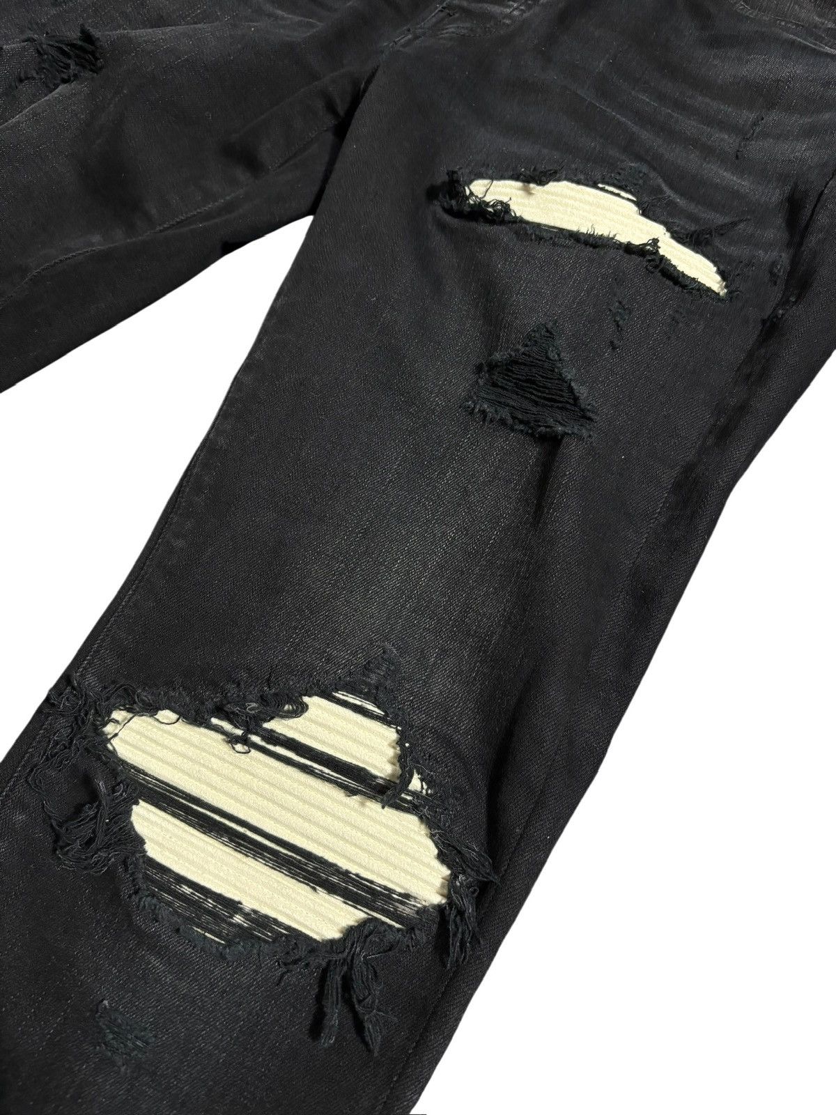 Amiri Amiri MX1 Black White Patch Jeans - Size 31 Size US 31 - 2 Thumbnail