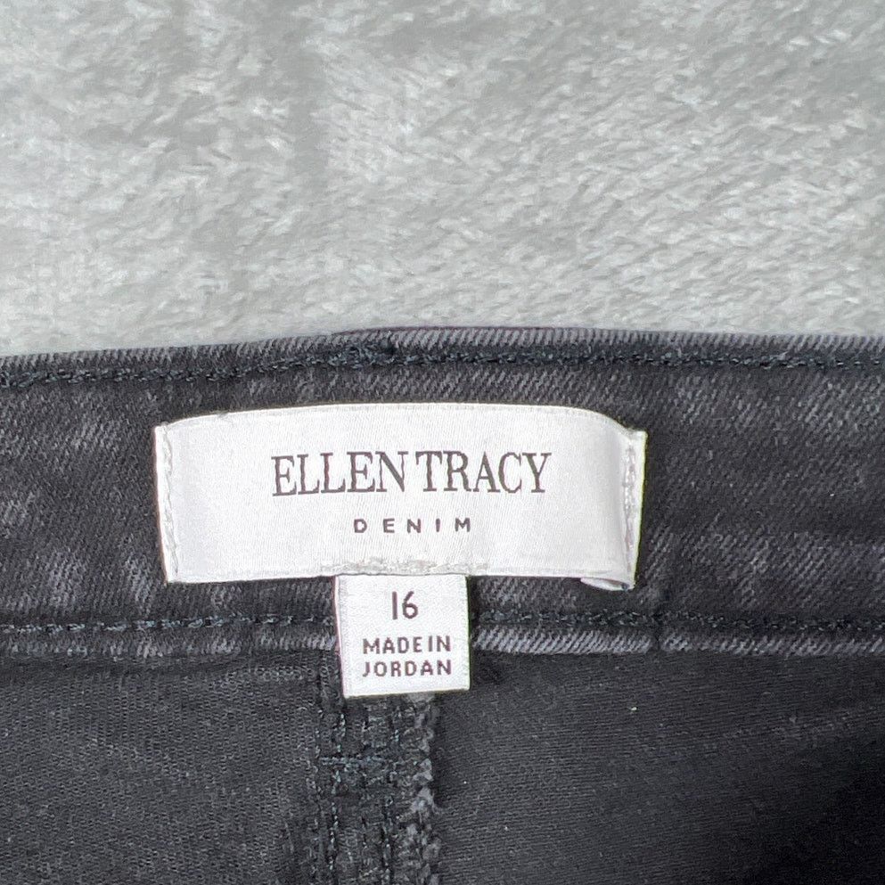 Ellen Tracy Women's 16 Ellen Tracy Refined Mid Rise Skinny Black Jeans Size 38" / US 16 / IT 52 - 3 Thumbnail
