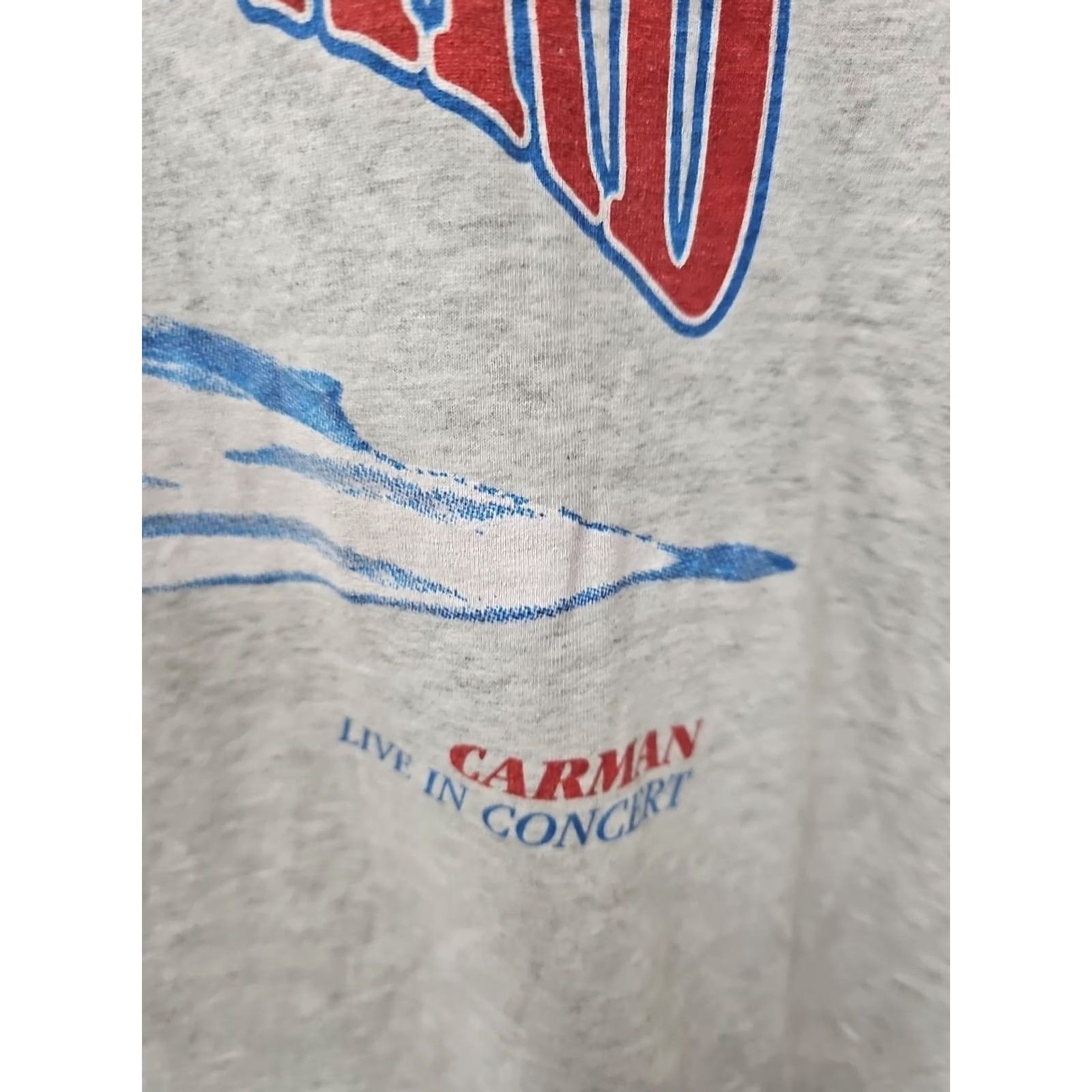 Vintage VINTAGE Best CARMAN THE STANDARD Single-Stitch T Shirt XL White Graphic Tee Unisex 1990s Short Sleeve Cotton/Polyester Religious Mens Womens Size US XL / EU 56 / 4 - 4 Thumbnail