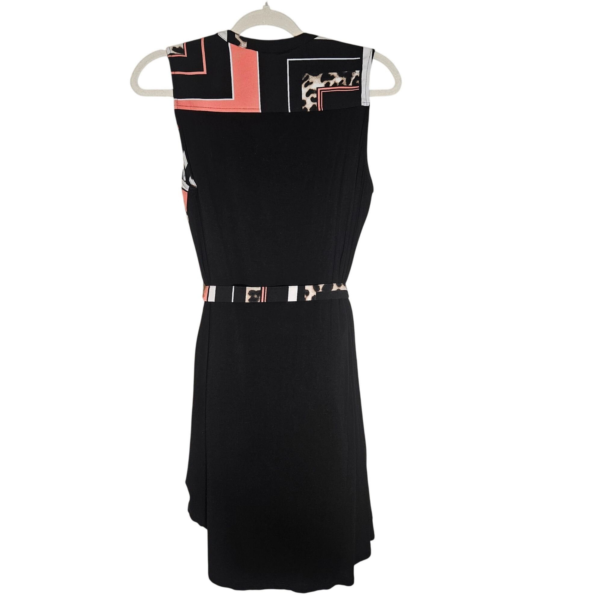 Other NY & Co Sleeveless Belted Dress M Leopard Block Print Y2K Do Size M / US 6-8 / IT 42-44 - 5 Thumbnail