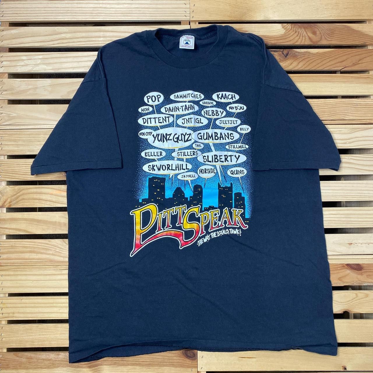 Delta Vintage Pitt Speak Black Pittsburgh Destination Tee Size XL Size US XL / EU 56 / 4 - 1 Thumbnail