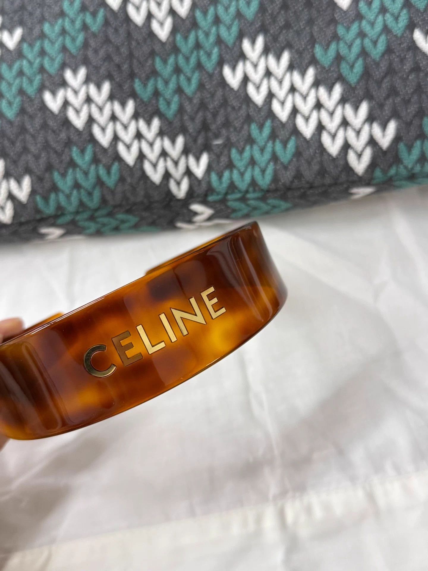 Celine Celine Classic Tortoiseshell Logo Headband Size ONE SIZE - 3 Thumbnail