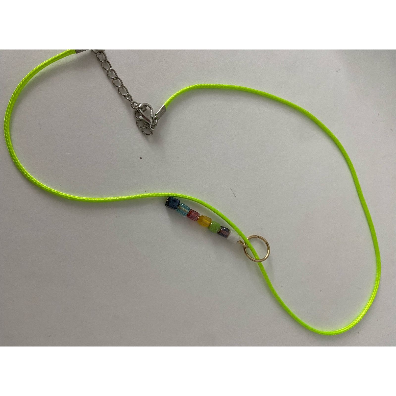 Handmade rainbow glass bead pendant necklace Size ONE SIZE - 4 Thumbnail