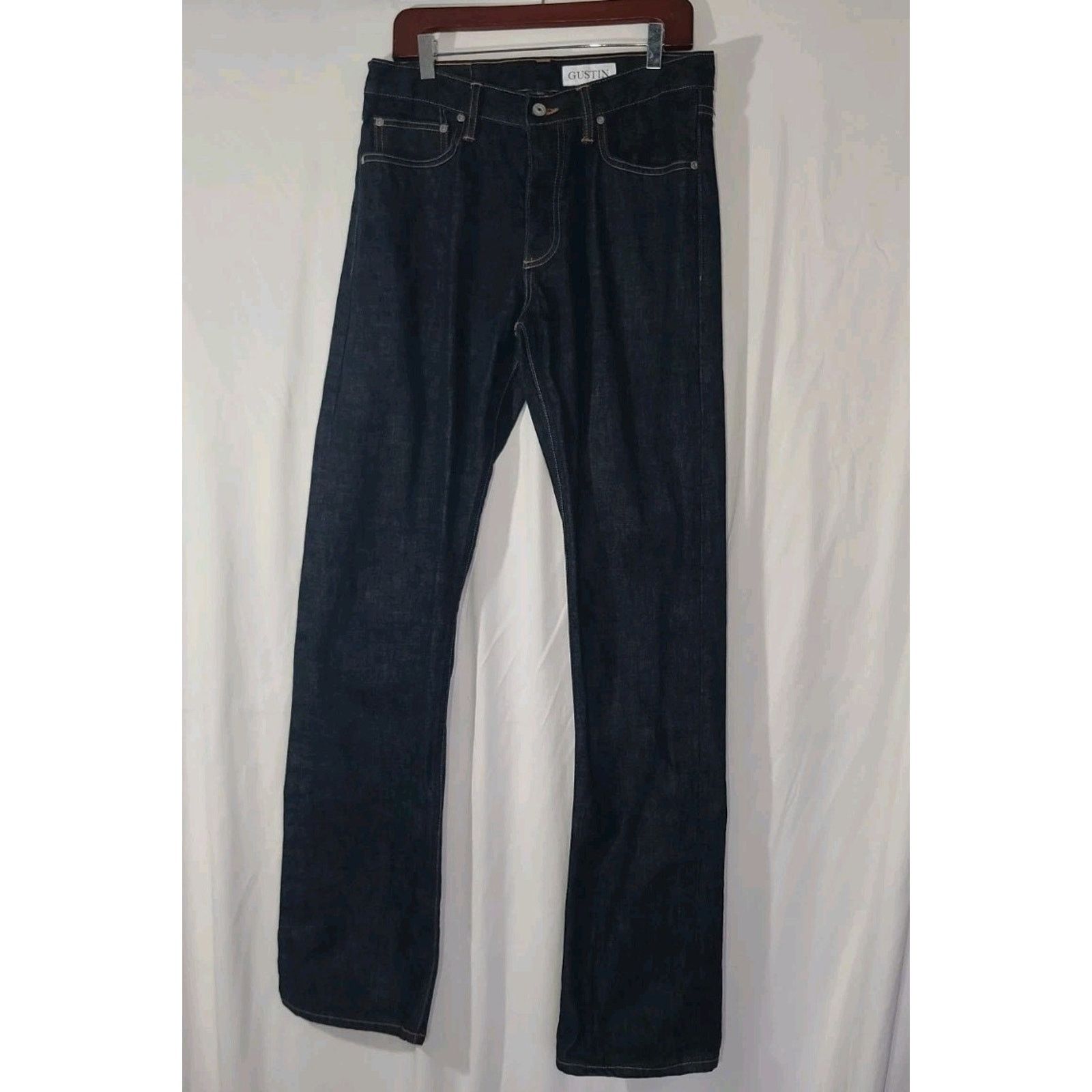 Gustin Gustin Men's Natural Indigo Straight Selvedge Jeans 32x34 Size US 32 / EU 48 - 3 Thumbnail