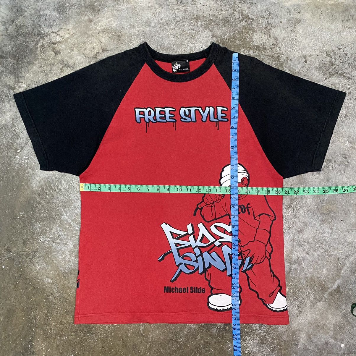 JNCO × Vintage Y2K DACK DIVE MICHAEL SLIDE FREESTYLE HIPHOP T SHIRT Size US M / EU 48-50 / 2 - 13 Thumbnail