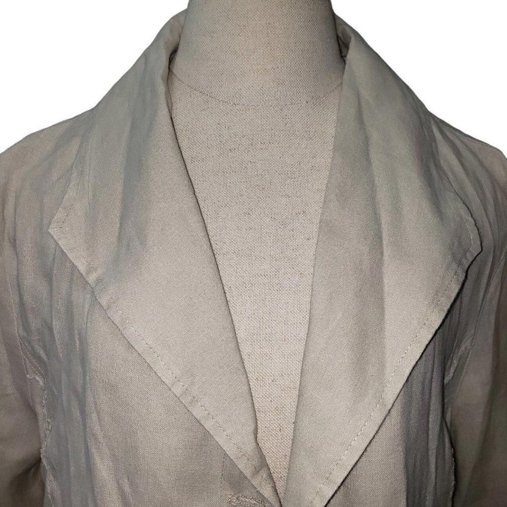 Designer CT399 Saint Tropez West Tan 100% Linen Ladies Jacket XL Size XL / US 12-14 / IT 48-50 - 3 Thumbnail