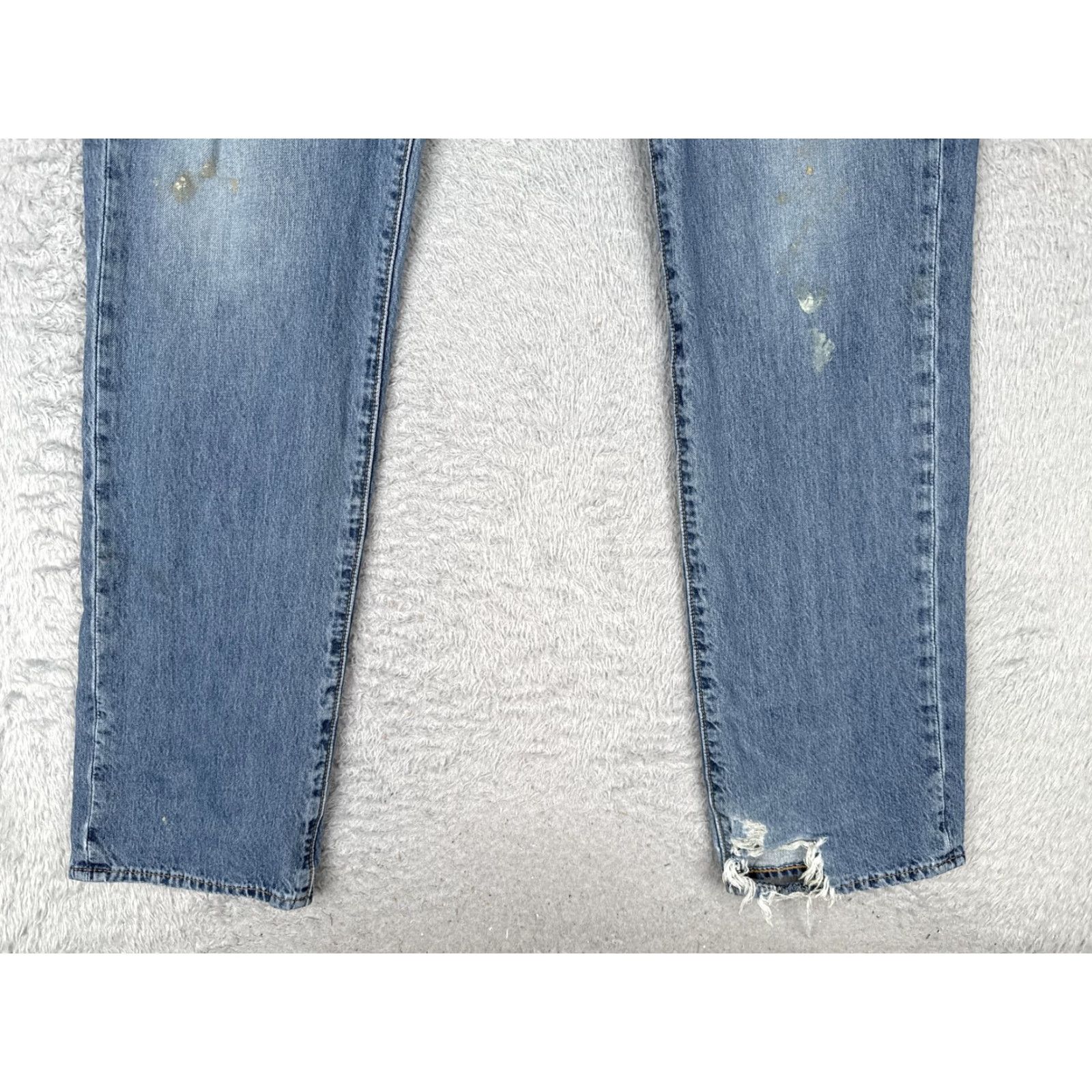 Levi's Levi's Jeans Mens 34x34 Blue Slim Fit 511 Premium Distressed 5-Pocket Zip Fly Regular Rise Low Vintage No Size US 34 / EU 50 - 2 Thumbnail