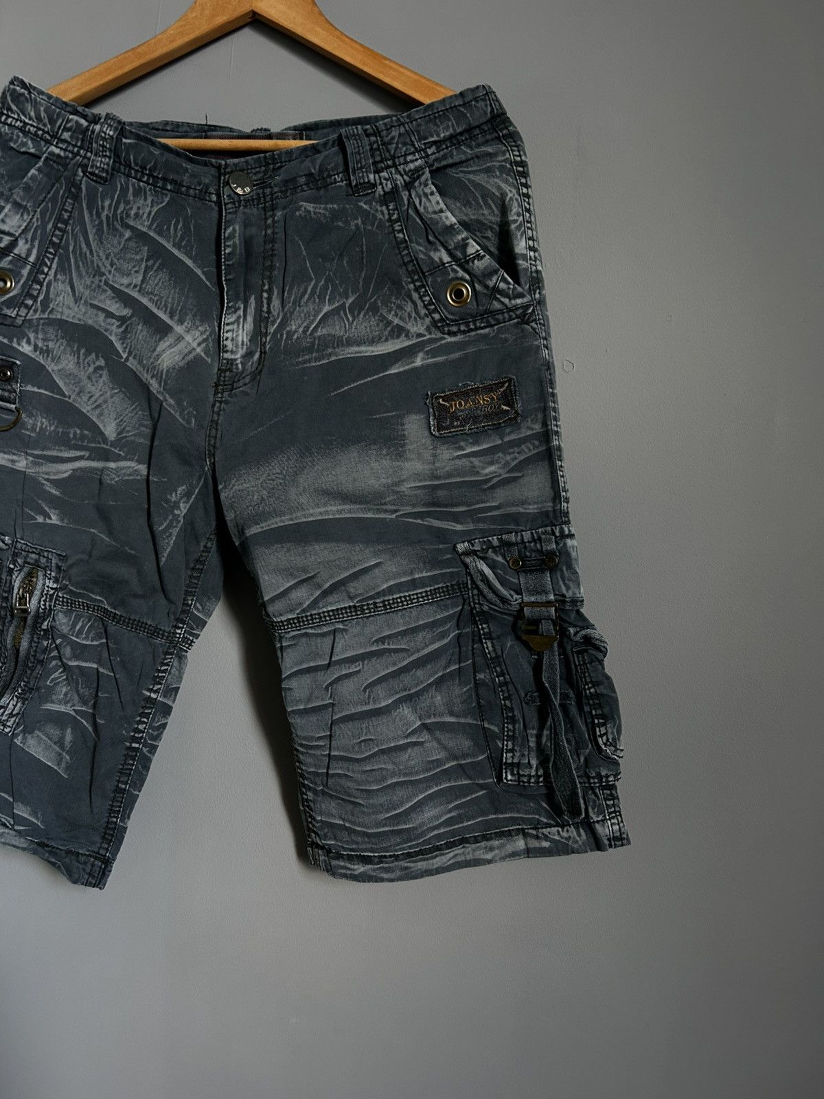 Japanese Brand × Vintage Vintage Avant Garde Y2k Washed Japan Cargo Shorts Size US 34 / EU 50 - 3 Thumbnail