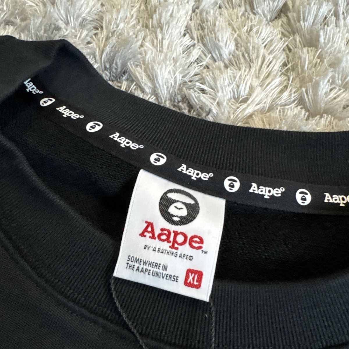 Aape Bape AAPE Anniversary Moon Face Black Crewneck Size US XL / EU 56 / 4 - 8 Thumbnail
