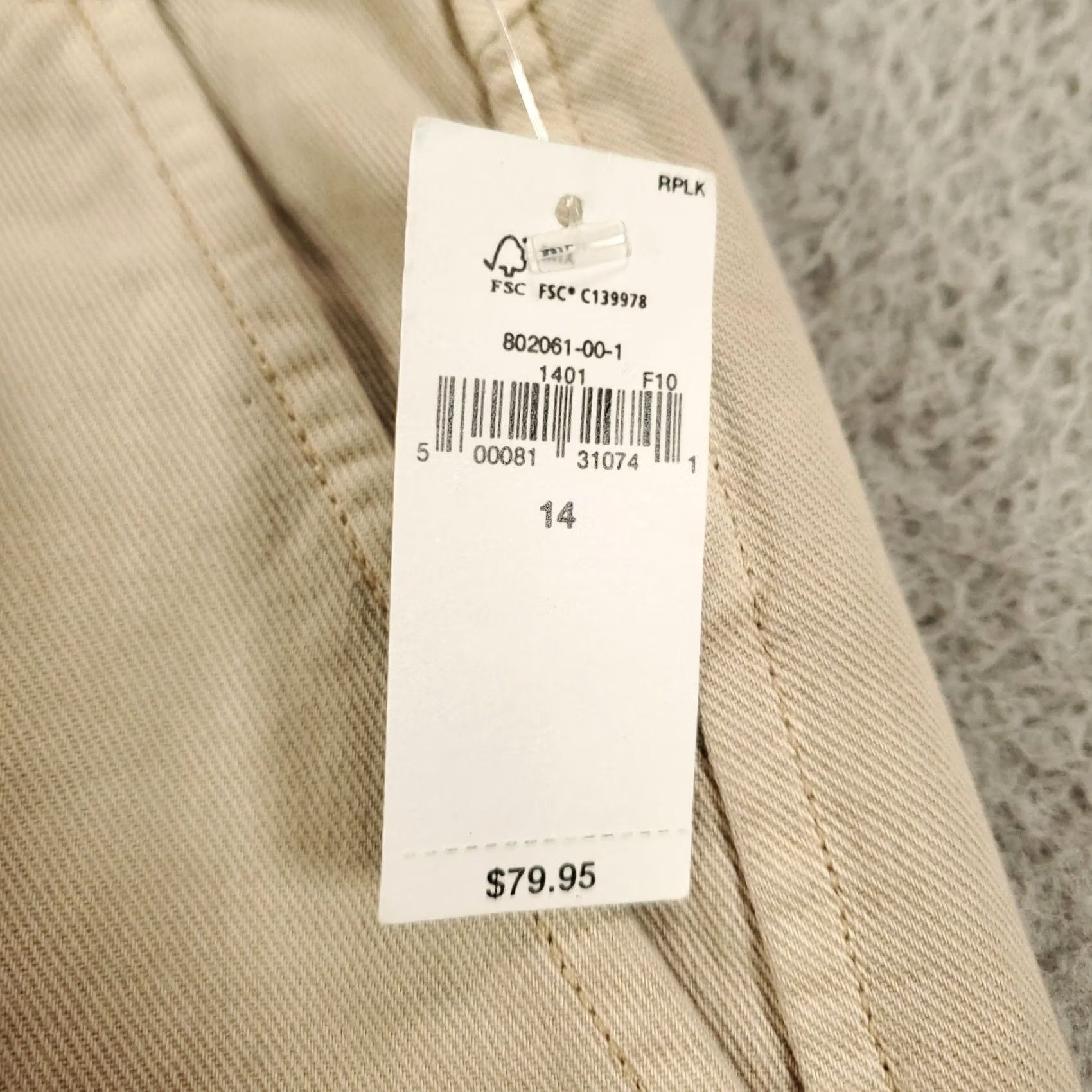 Gap VINTAGE Gap Jeans Wide-Leg Beige 14 26in Inseam 100% Cotton Relaxed Women's Hip Hop 90s Grunge Baggy NWT Size 36" / US 14 / IT 50 - 6 Thumbnail