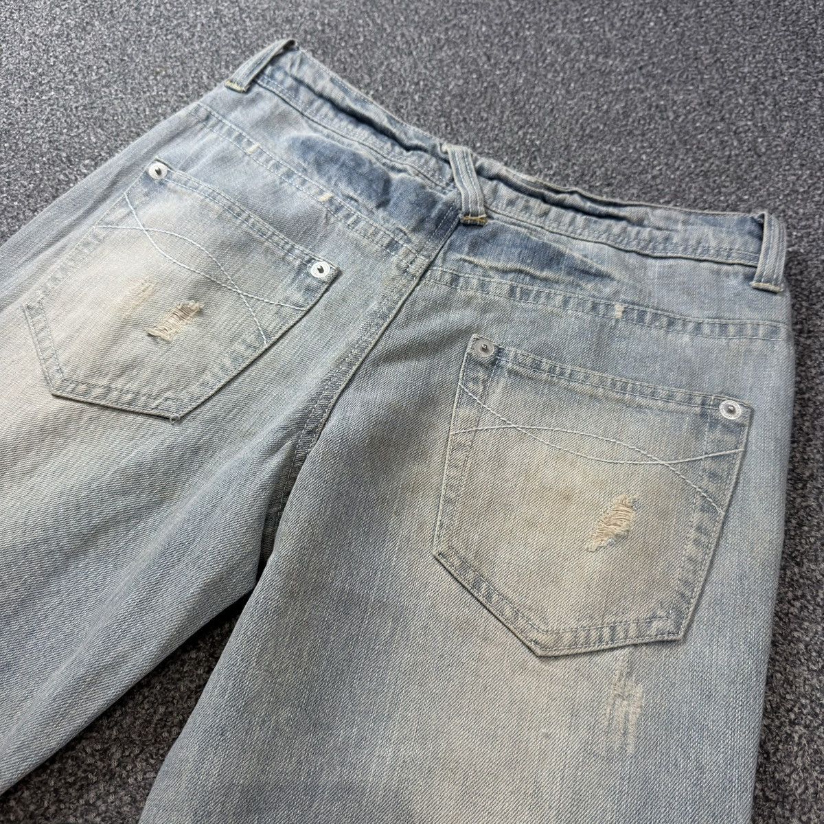 Hysteric Glamour Japanese Avant Garde Riche Glamour Wideleg Distressed Jeans Size 30" / US 8 / IT 44 - 8 Thumbnail