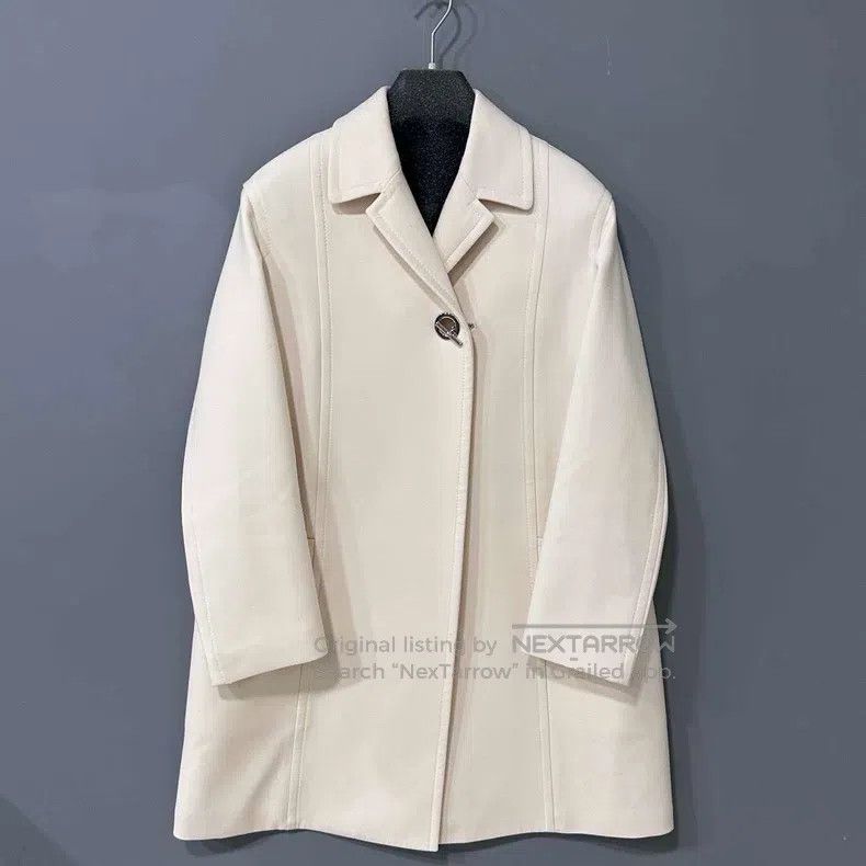 Hermes Hermes Beige Lined Printed Overcoat Size XS / US 0-2 / IT 36-38 - 1 Thumbnail